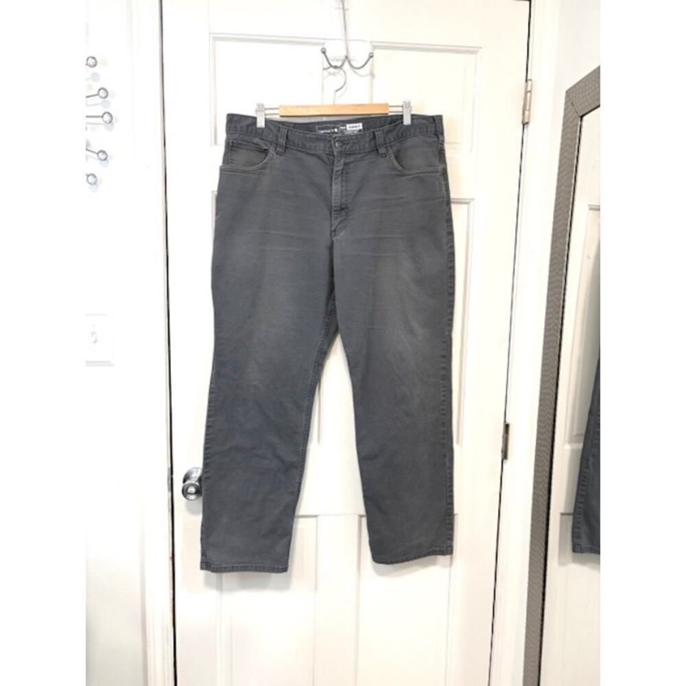 Carhartt Rugged Flex Relaxed‎ Fit Canvas Utility Pants Mens Sz 38 Gray Workwear